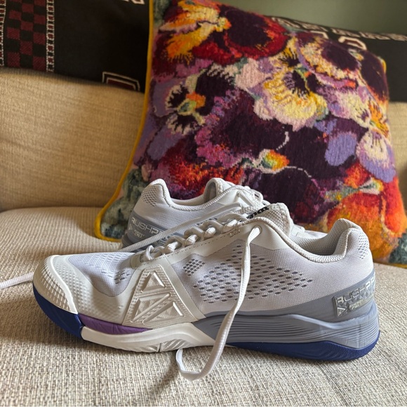 Wilson White and Purple Women's Tennis Shoes - Picture 2 of 5